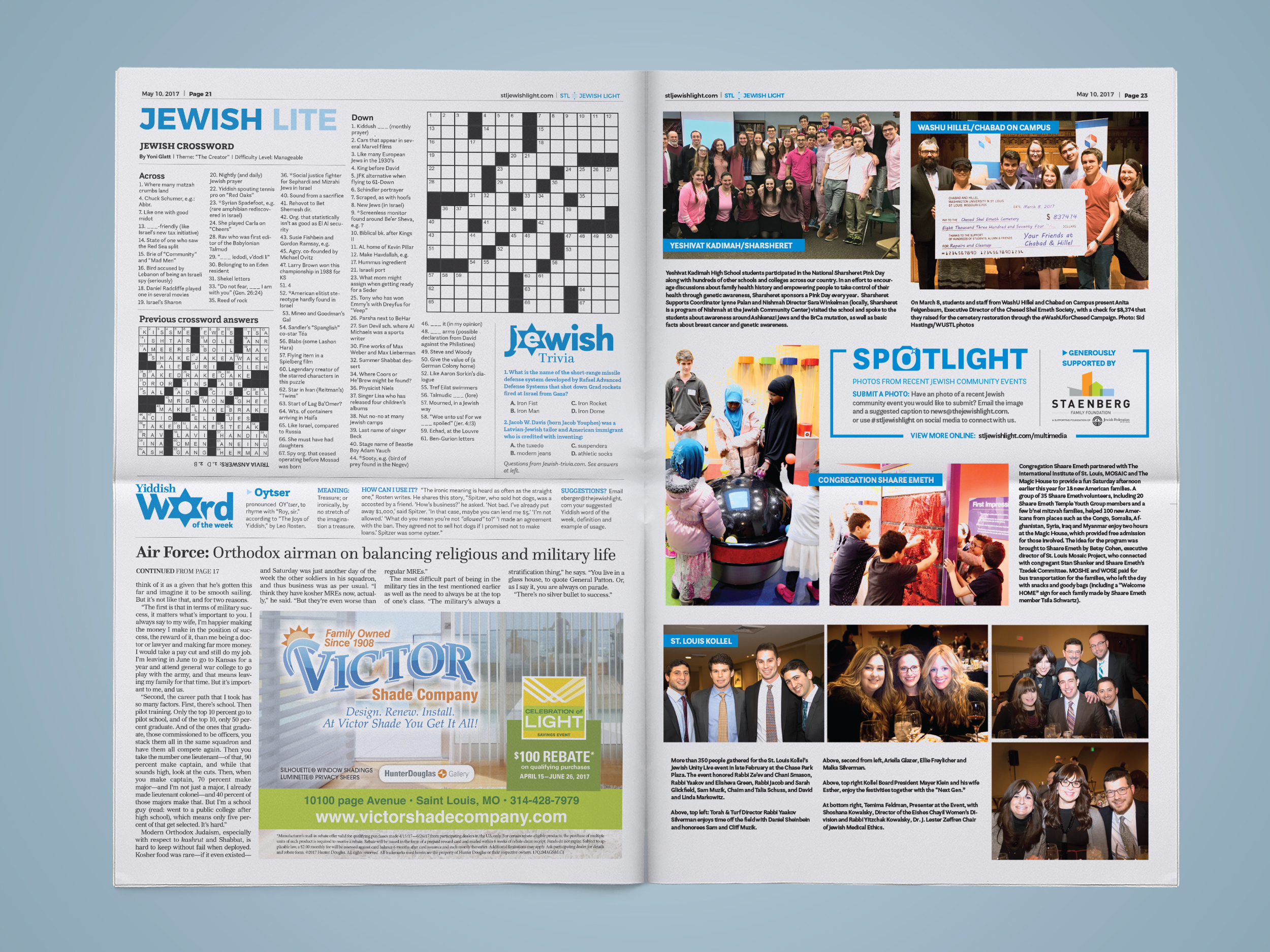 St. Louis Jewish Light - Editorial Layout Design Newspaper Redesign 4 Portfolio Image - Designs by Martin Holloway