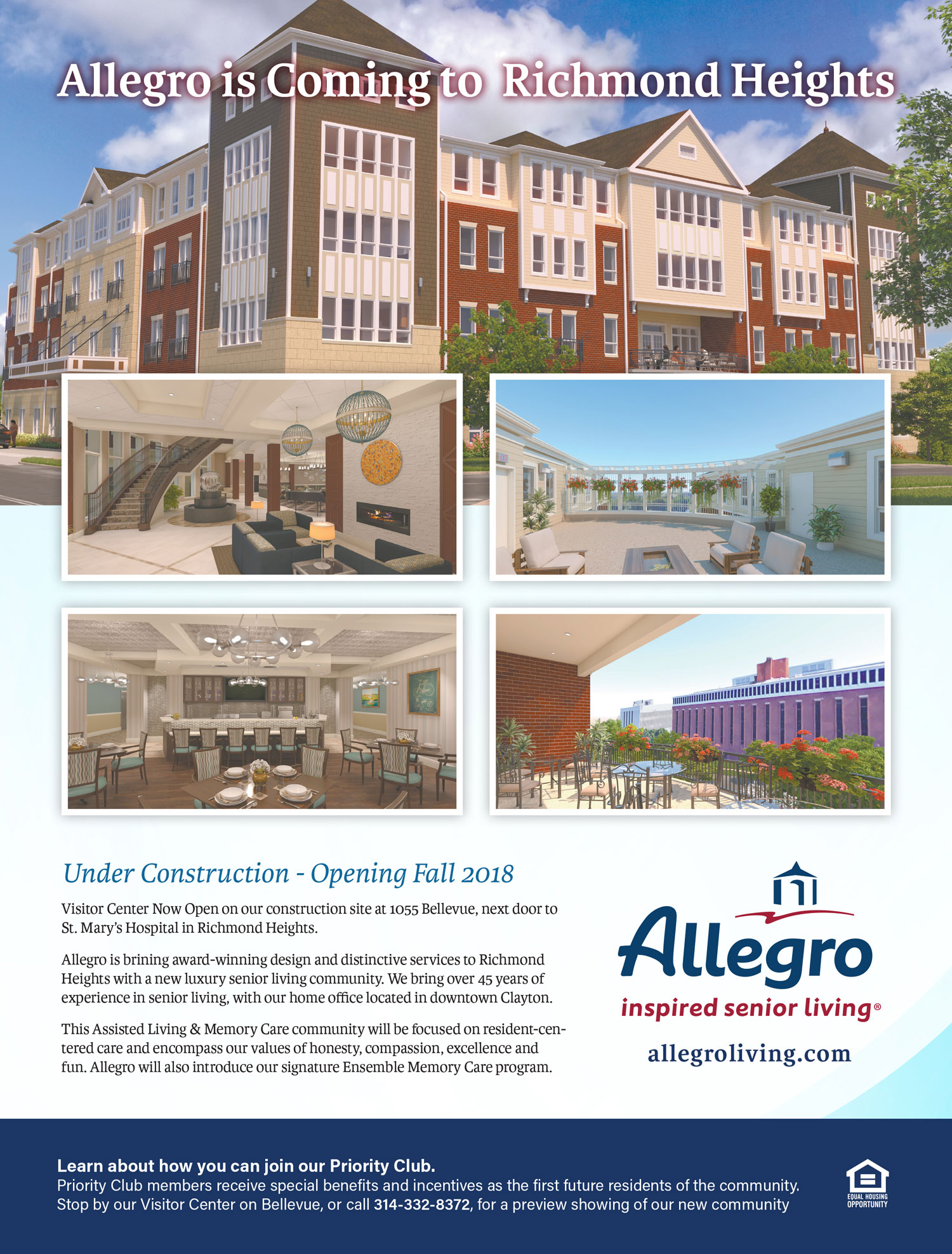 St. Louis Jewish Light - Advertising Design Allegro Senior Living Full Page Ad Portfolio Image - Designs by Martin Holloway