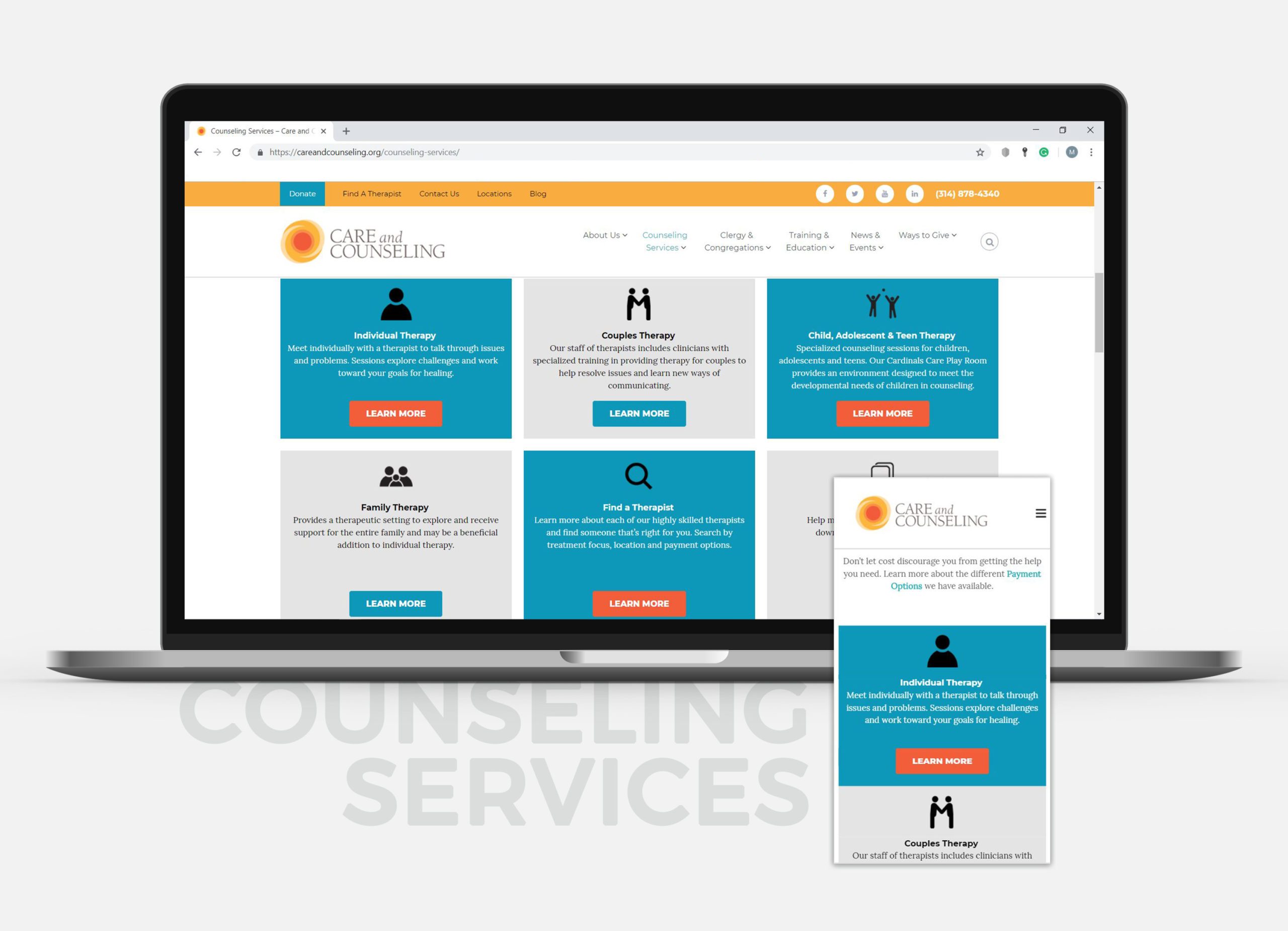 Care and Counseling - Counseling Services Portfolio Image - Designs by Martin Holloway