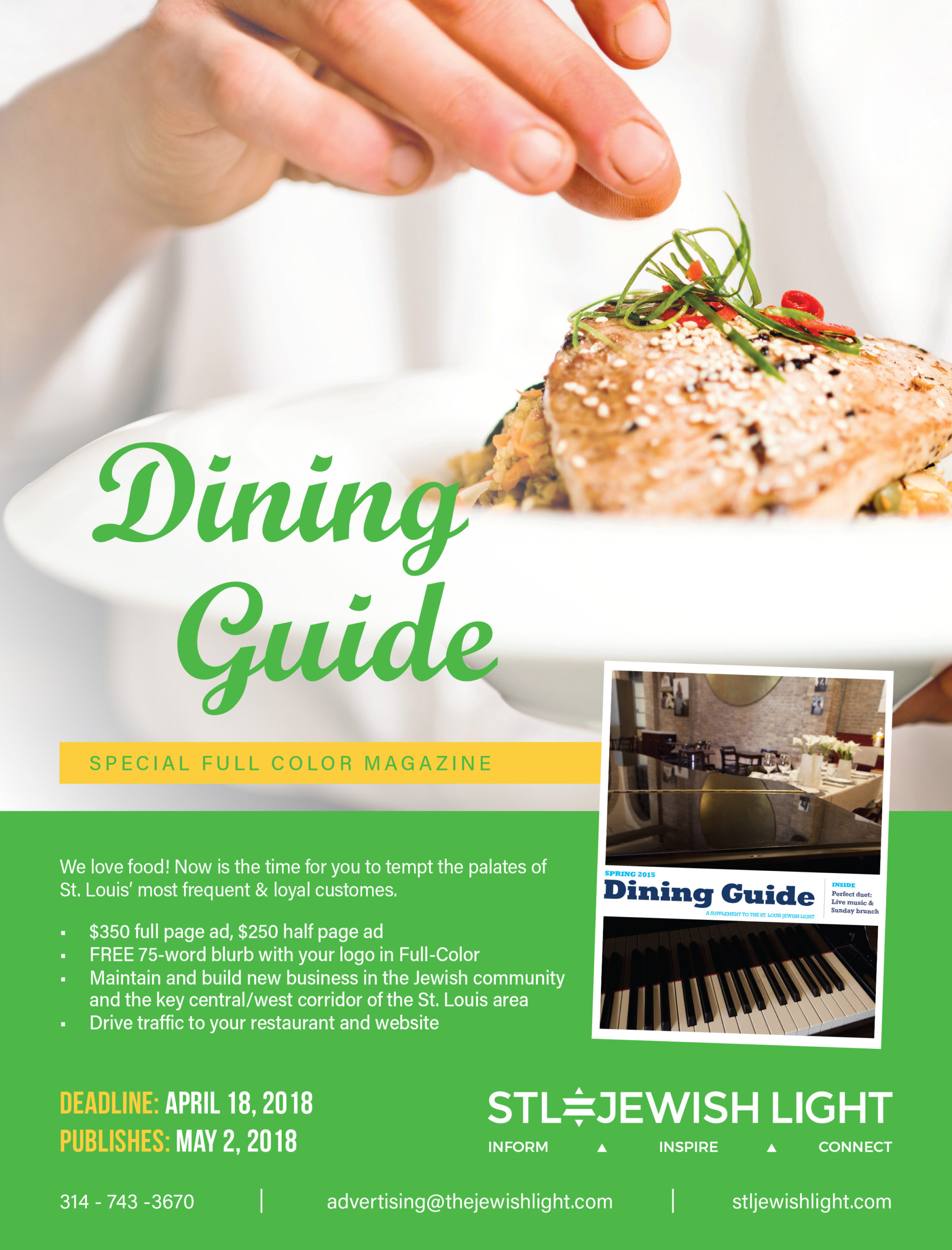 St. Louis Jewish Light - Advertising Design Dining Guide Flyer Portfolio Image - Designs by Martin Holloway
