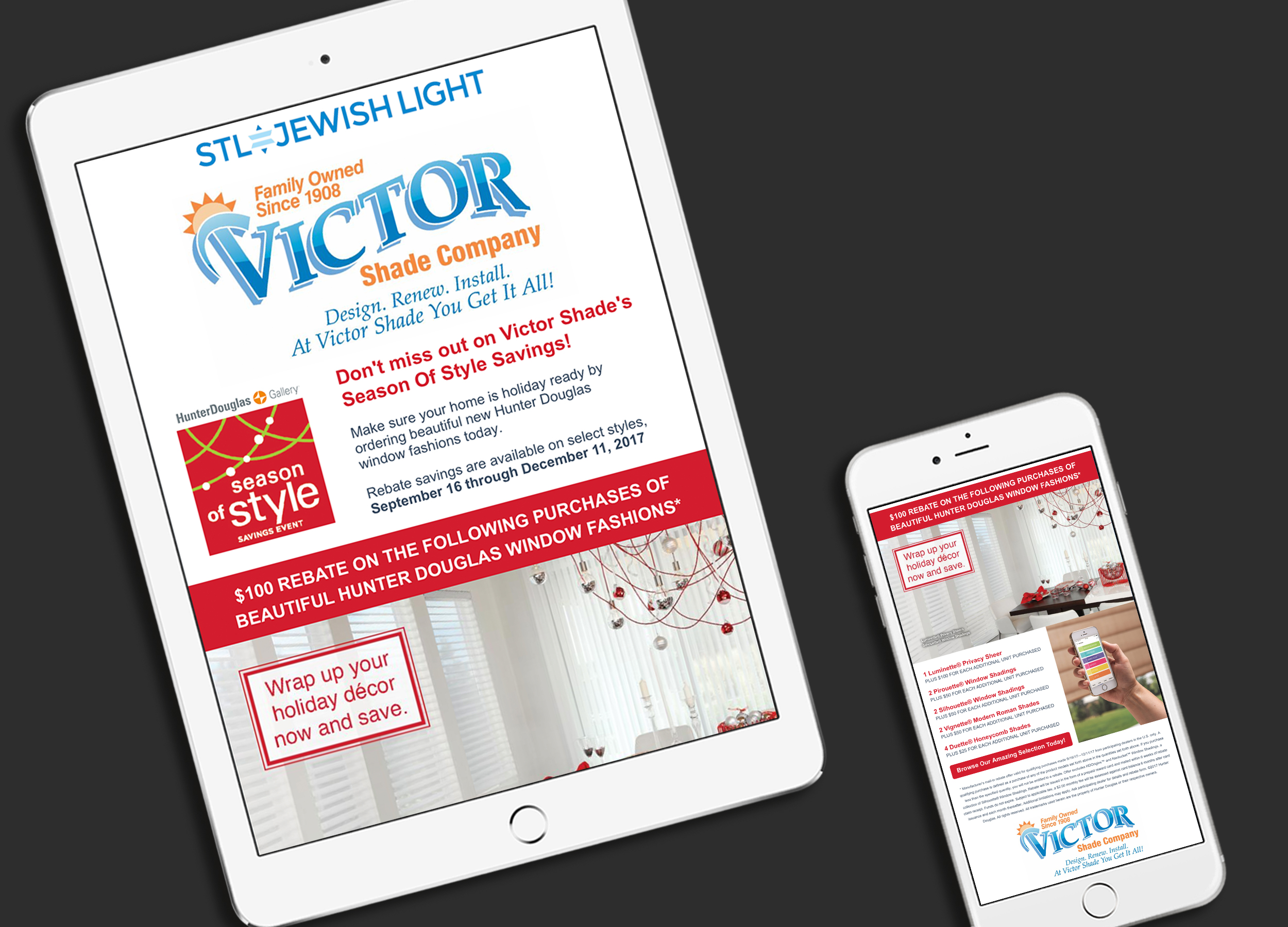 St. Louis Jewish Light - Advertising Design Victor Shade Company Email Design Portfolio Image - Designs by Martin Holloway
