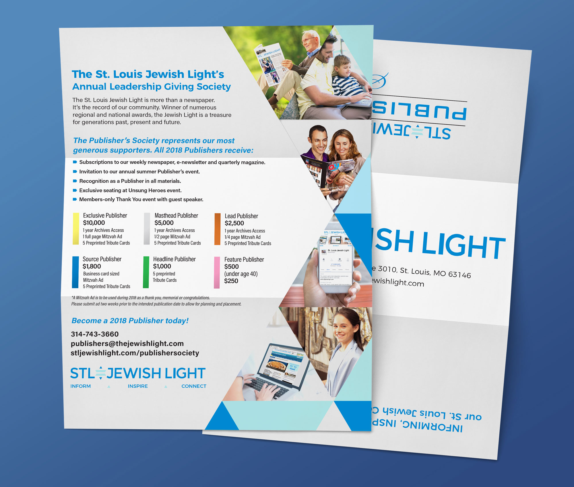 St. Louis Jewish Light - Advertising Design Jewish Light Mailer Piece Portfolio Image - Designs by Martin Holloway