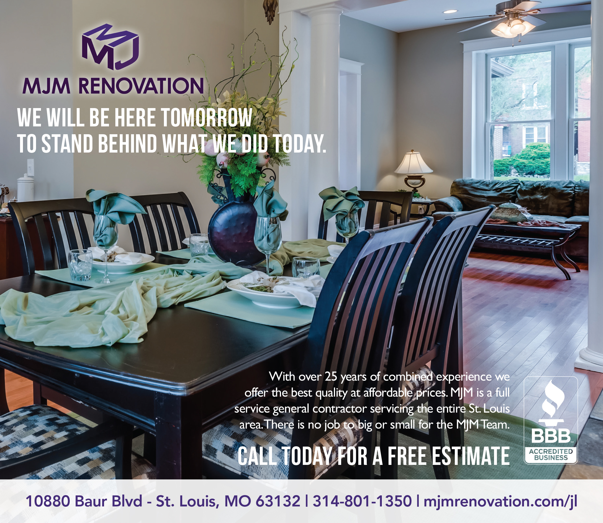 St. Louis Jewish Light - Advertising Design MJM Renovation Ad 1 Portfolio Image - Designs by Martin Holloway