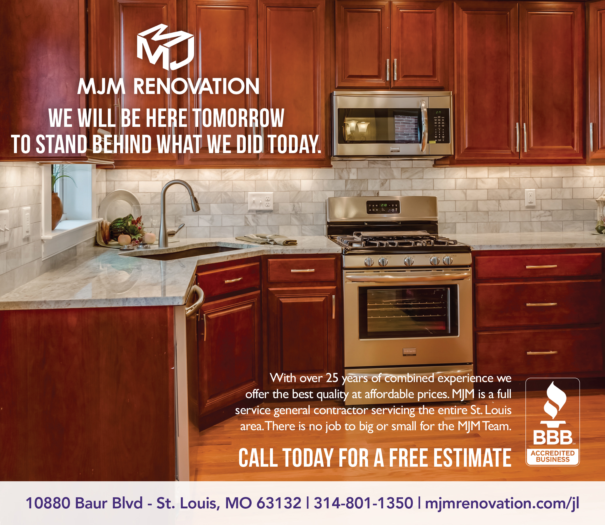 St. Louis Jewish Light - Advertising Design MJM Renovation Ad 2 Portfolio Image - Designs by Martin Holloway