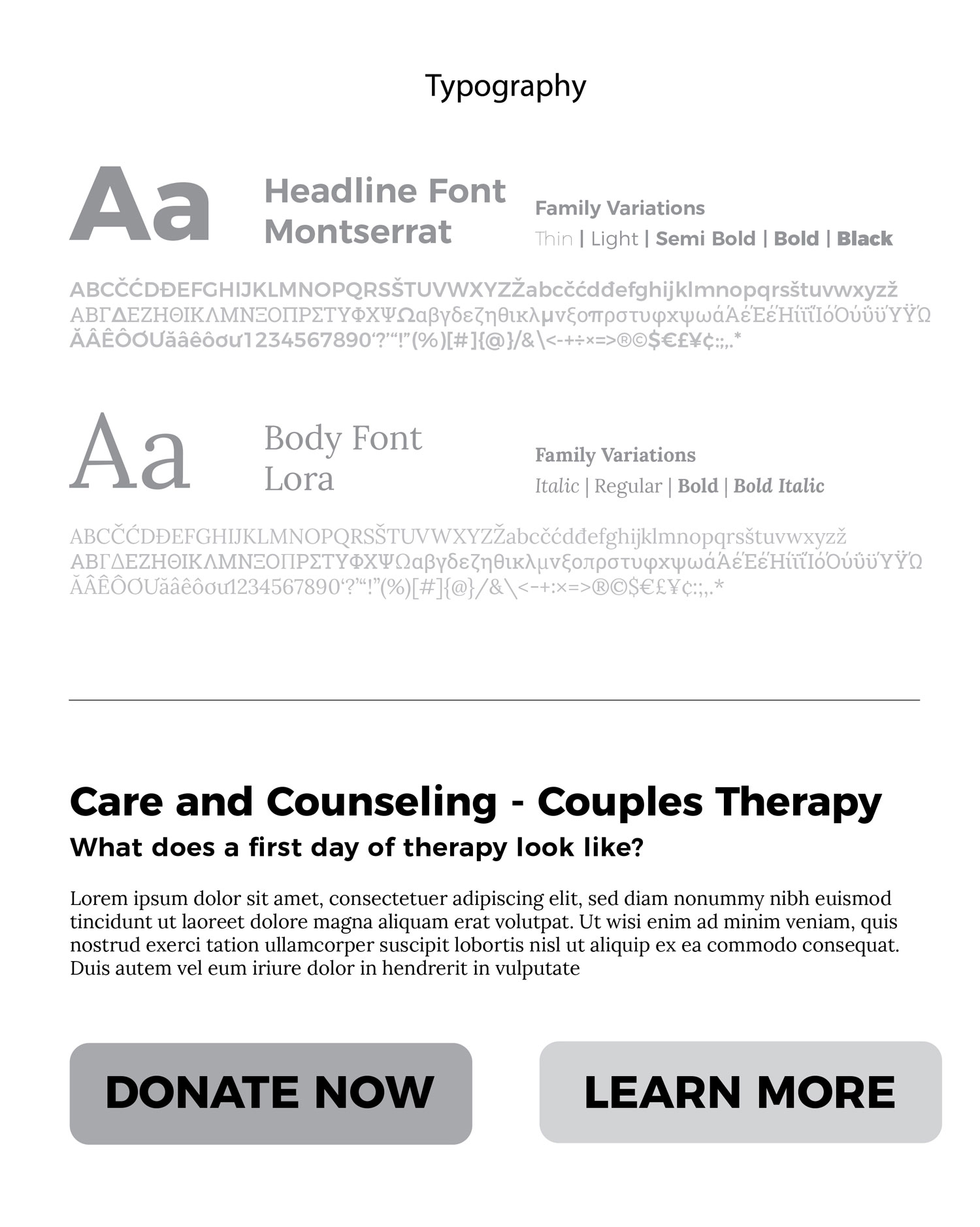 Care and Counseling - Typography Portfolio Image - Designs by Martin Holloway